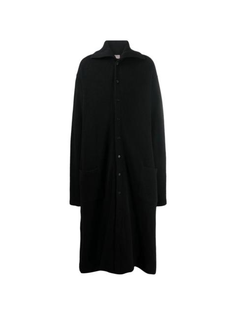 Yohji Yamamoto fine-knit ankle-length coat