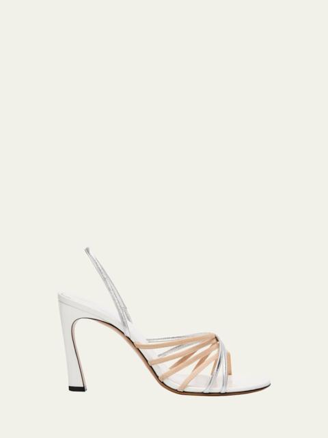Marni Metallic Leather & Suede Strappy Slingback Sandals