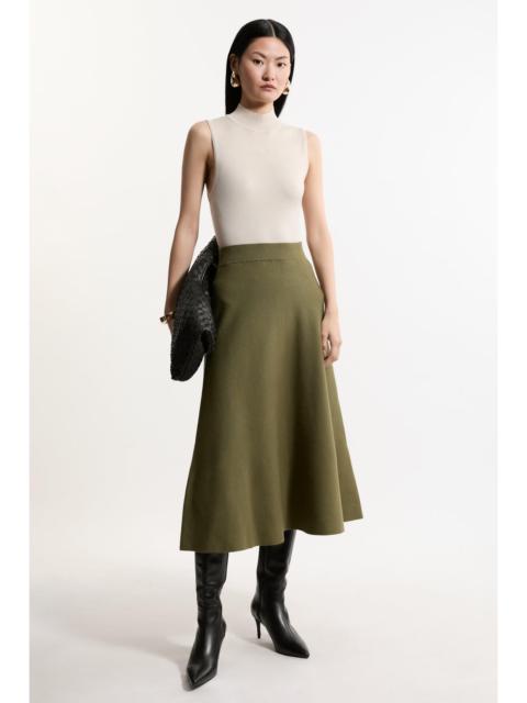 KAREN MILLEN Viscose Blend Milano Knit Full Midi Skirt