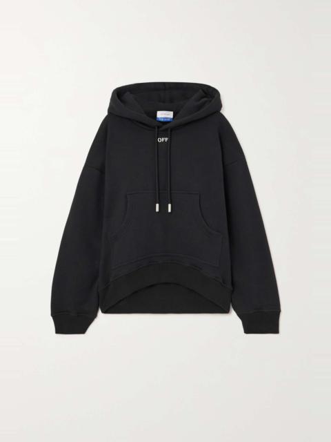 Embroidered cotton-jersey hoodie