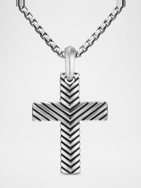 DAVID YURMAN Men's Chevron Cross Enhancer in Silver, 36mm