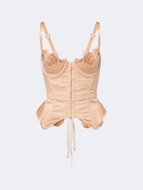MARIA LUCIA HOHAN Larya lace-trimmed silk-blend corset