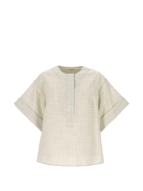 JOSEPH Yani concealed-placket turn-up cuff blouse