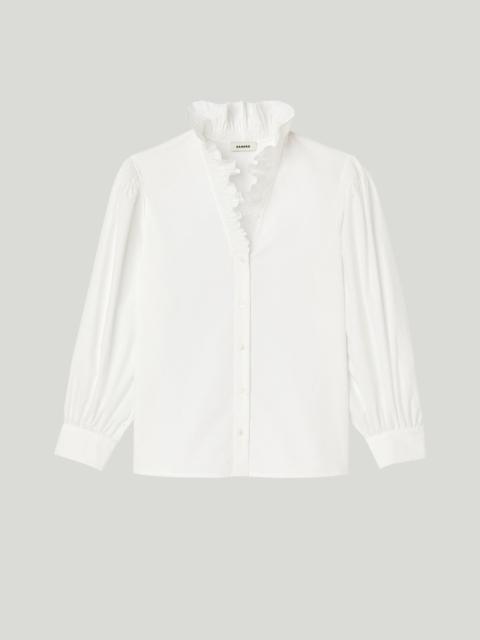 Sandro COTTON SHIRT WITH FANCY COLLAR