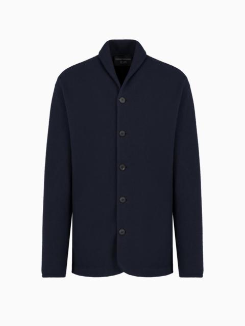Icon plain-knit virgin-wool jacket