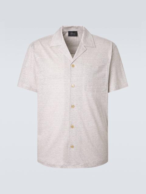 Brioni Striped linen and cotton shirt