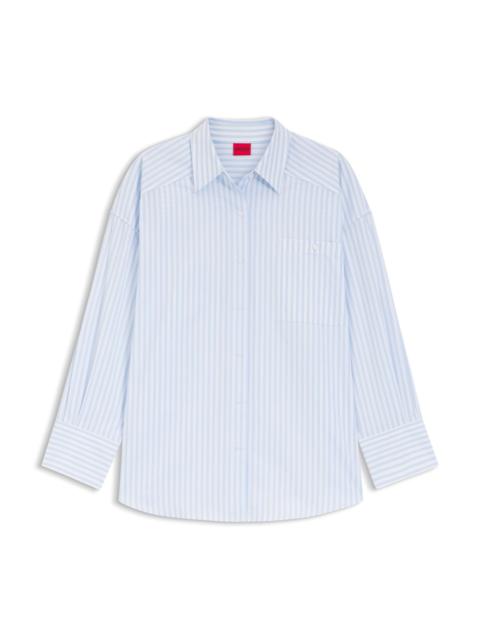 HUGO OVERSIZE-FIT BLOUSE IN STRIPED COTTON POPLIN