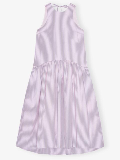 GANNI OVERDYED STRIPE COTTON DRESS