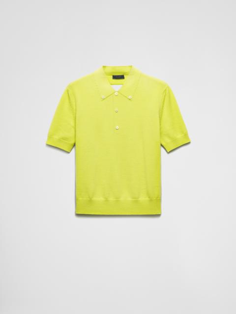 Prada Short-sleeved wool polo shirt
