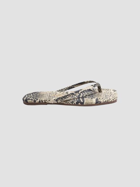 TKEES Women's Snakeskin-Embossed Faux-Leather Flip-Flops - Sandsnake