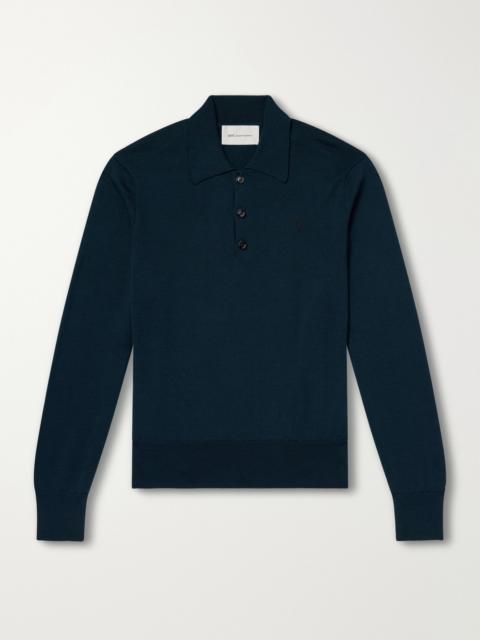 AMI Paris Merino Wool Polo Shirt