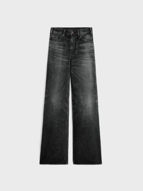 CELINE flared surf jeans in black ice rinse denim