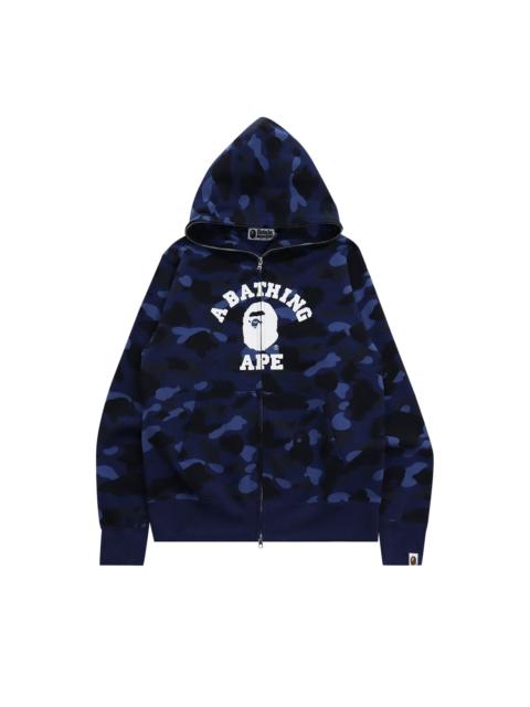 A BATHING APE® BAPE Color Camo College Full Zip Hoodie 'Navy'