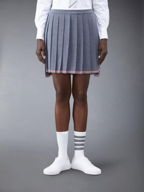Full Needle Stitch Merino Wool Tipping Pleated Mini Skirt