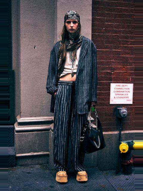 R13 PLEATED RELAXED PANT WITH ELASTIC WAIST