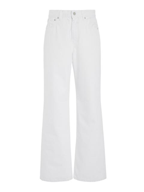 HAIKURE Korea Rigid Mid-Rise Flared-Leg Jeans white