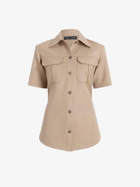 Proenza Schouler Nali Top in Wool Gabardine