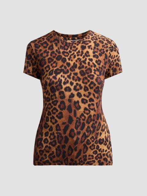 L'AGENCE Women's Ressi Leopard-Print T-Shirt - Tan Javan Leopard
