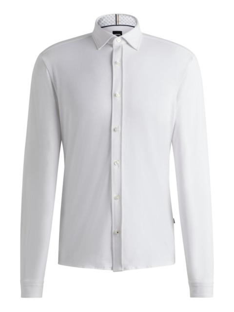 BOSS SLIM-FIT SHIRT IN STRETCH-COTTON JERSEY