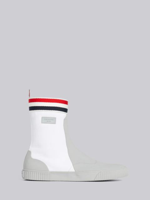 Thom Browne White Molded Rubber Lace up Vulcanized Sailing Boot