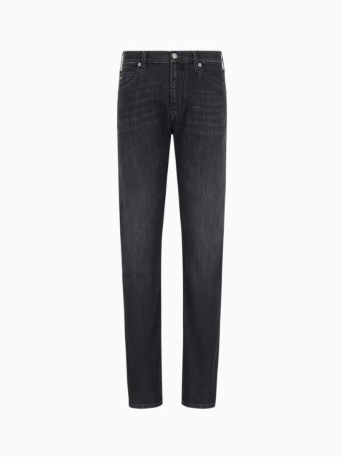 EMPORIO ARMANI J45 Regular-fit jeans in melange twill 10 oz comfort denim