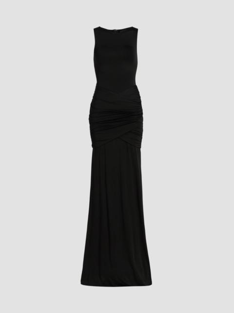 LAPOINTE Women's Jersey Sleeveless Shirred Gown - Black