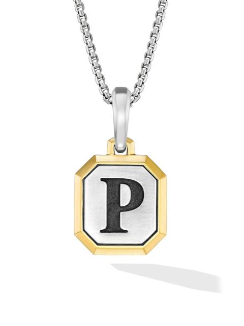 DAVID YURMAN Men's Initial Amulet in Sterling Silver - P Silver