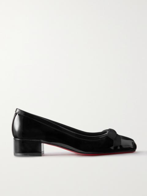 Christian Louboutin Mamaflirt 30 Bow-detailed Patent-leather Pumps