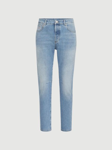 Brunello Cucinelli Comfort cotton denim leisure fit five-pocket trousers