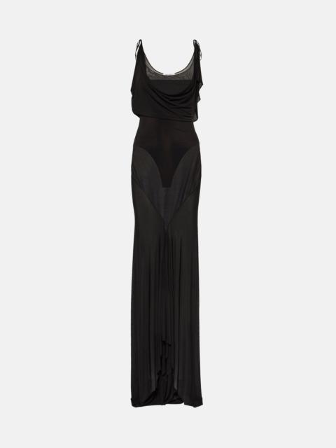 THE ATTICO Semi-sheer jersey gown