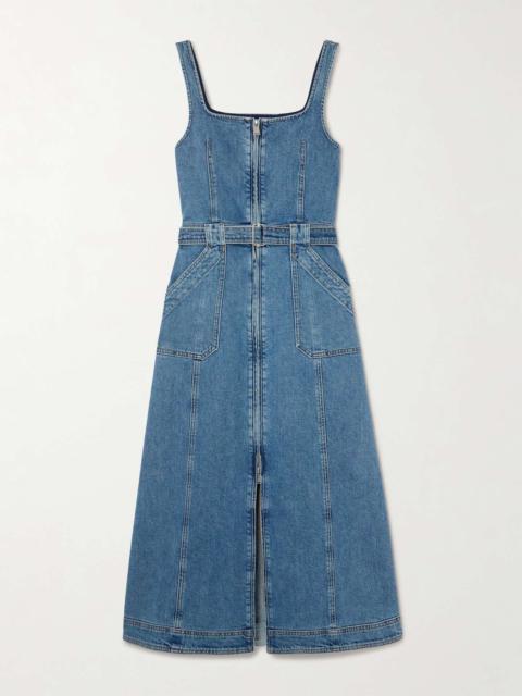 Manson belted denim midi dress Mid denim