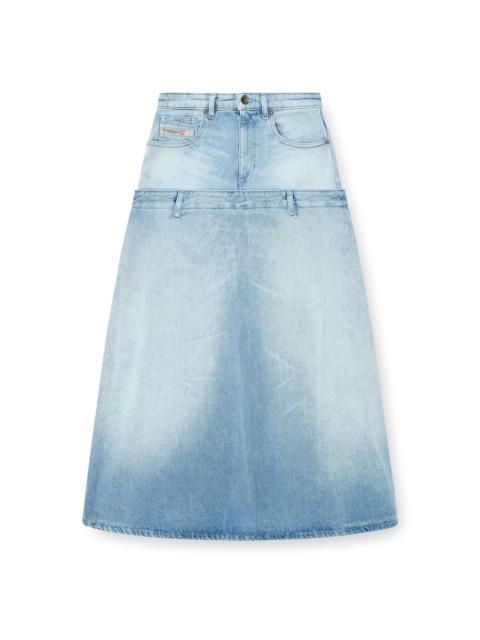 Diesel DENIM SKIRT WITH LAYERED DESIGN