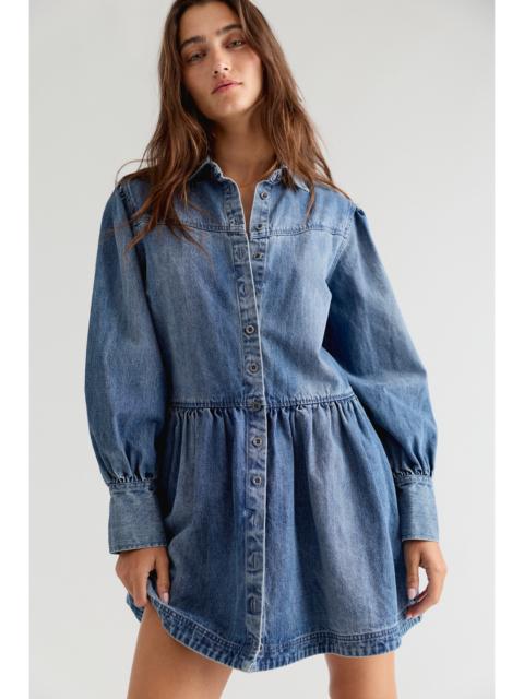 FREE PEOPLE Marris Collared Denim Mini Dress