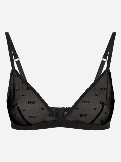 Dolce & Gabbana Jacquard tulle triangle bra