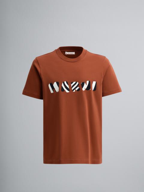 Marni ORGANIC JERSEY EMBROIDERED LOGO T-SHIRT
