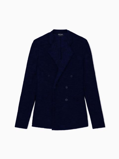 GIORGIO ARMANI DOUBLE-BREASTED VISCOSE KNIT JACKET