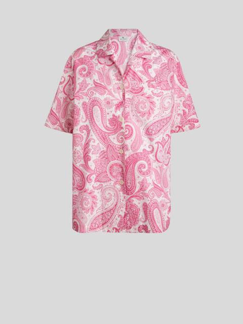 SHORT-SLEEVED LIQUID PAISLEY BEACH SHIRT