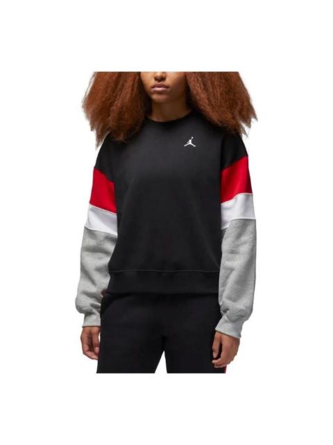 Jordan (WMNS) Air Jordan Brooklyn Fleece Crewneck Sweatshirt 'Black Grey' FB5174-010
