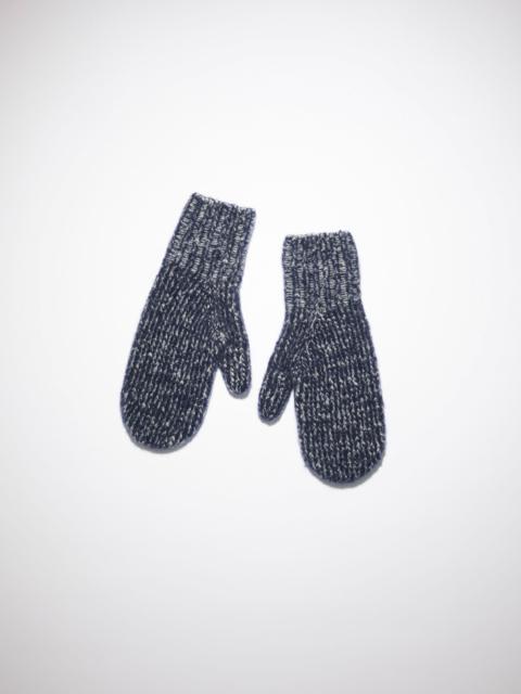 Acne Studios Wool blend mittens - Navy/Grey