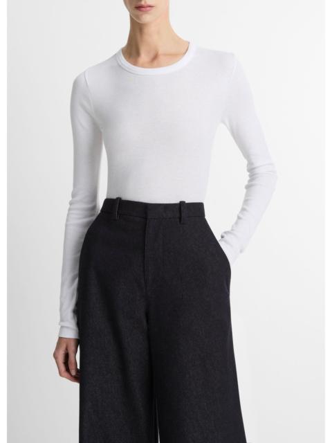 Vince Essential Pima Cotton-Blend Long-Sleeve T-Shirt