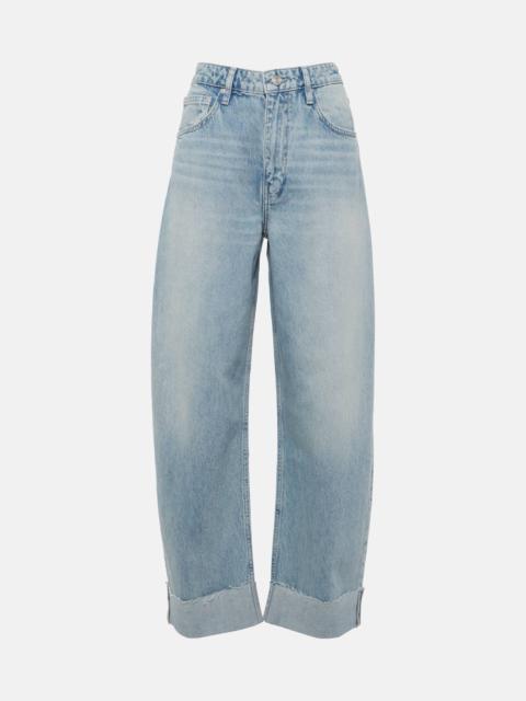 FRAME High-rise barrel-leg jeans
