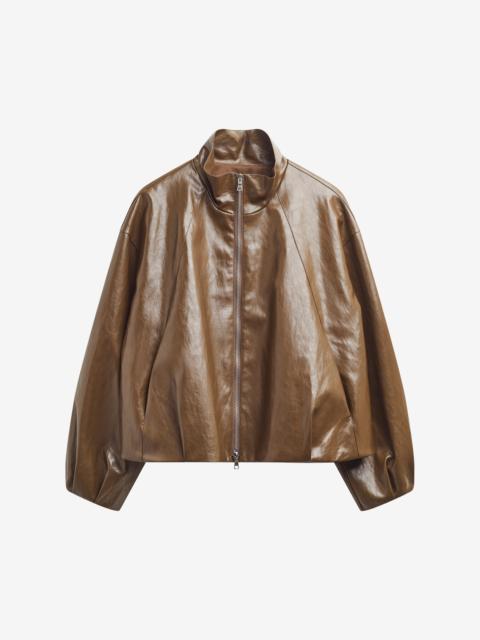 The Frankie Shop Milford Faux Leather Balloon Jacket - Brown