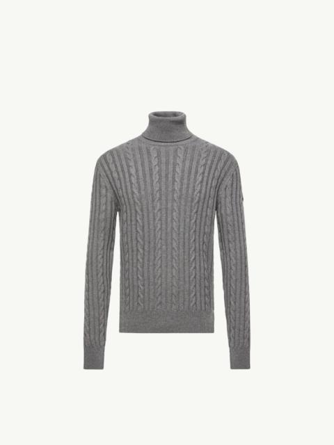 Moncler Leather Logo Wool Sweater