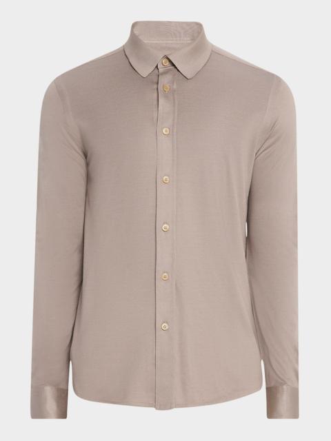 Brioni Men's Silk Pique Sport Shirt