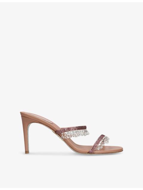 RENE CAOVILLA Chandelier jewel-embellished leather heeled mules