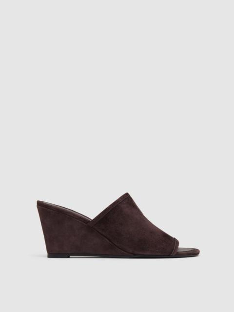 ST. AGNI Suede Bandeau Wedge - Coffee