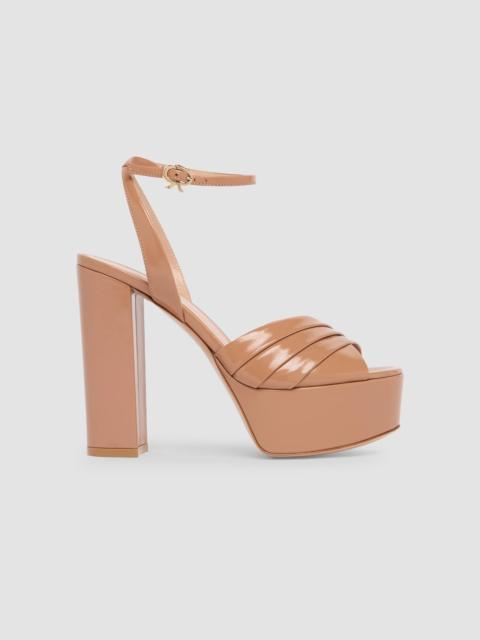 Gianvito Rossi Women's 85MM Leather Platform Sandals - Light Brown