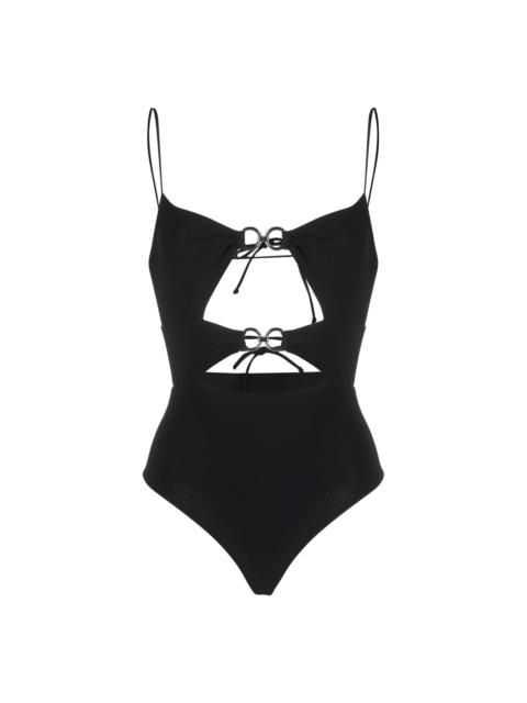 ring-embellished cut-out swimsuit