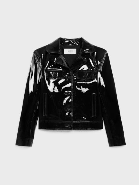 CELINE straight blouson jacket in patent lambskin leather