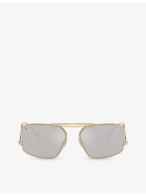 Ferrari FH1008 irregular-frame metal sunglasses